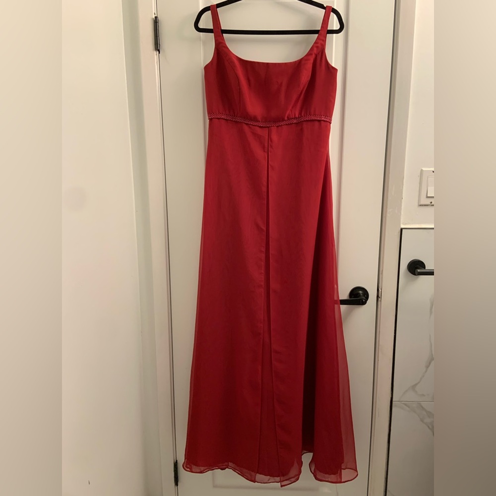 Mori Lee Elegant Strapless Scarlet Dress